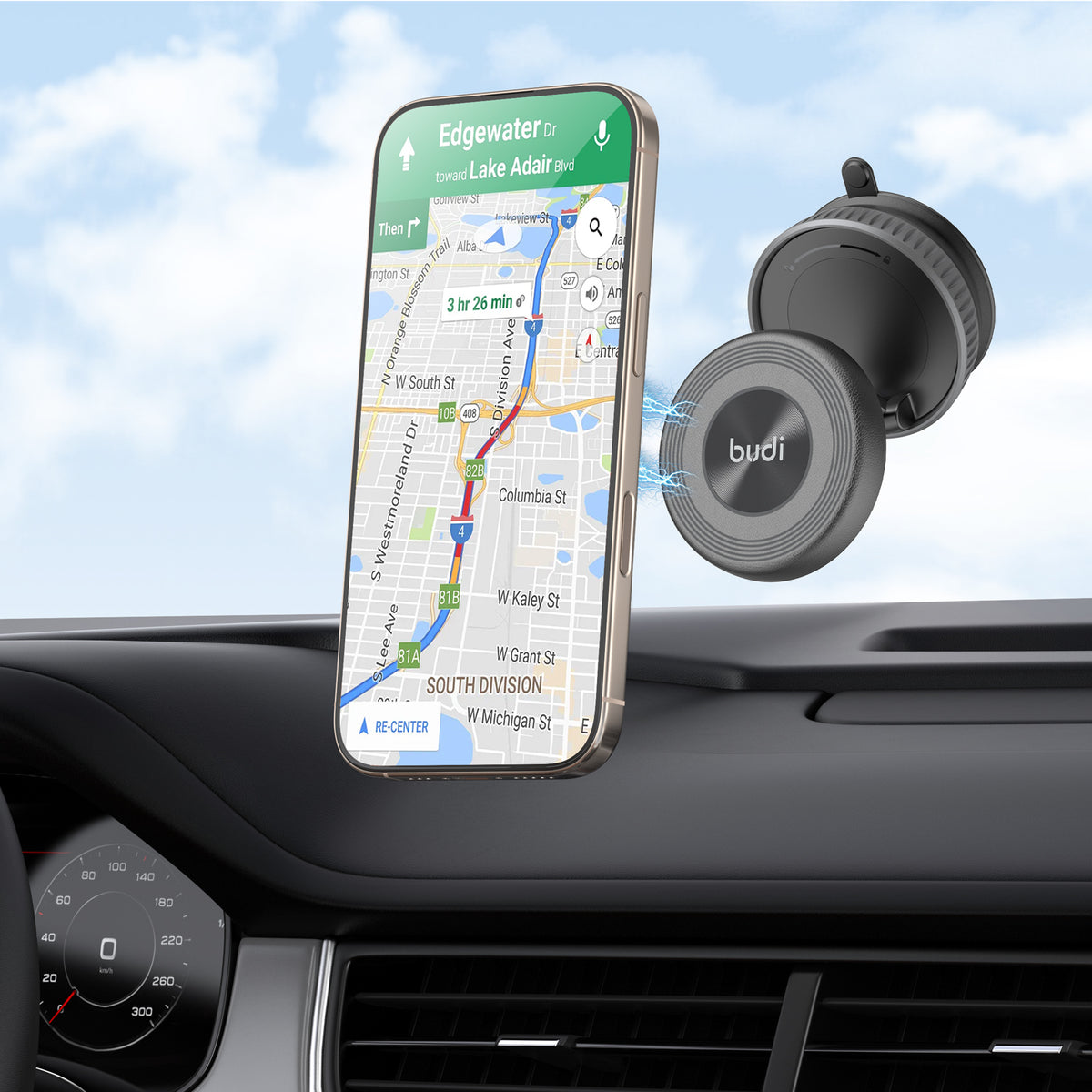 Budi Car Mount, Black (CM592B)