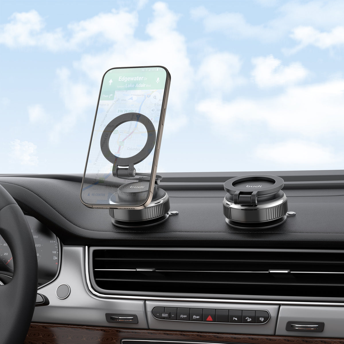 Budi Car Mount, Black (CM596B)