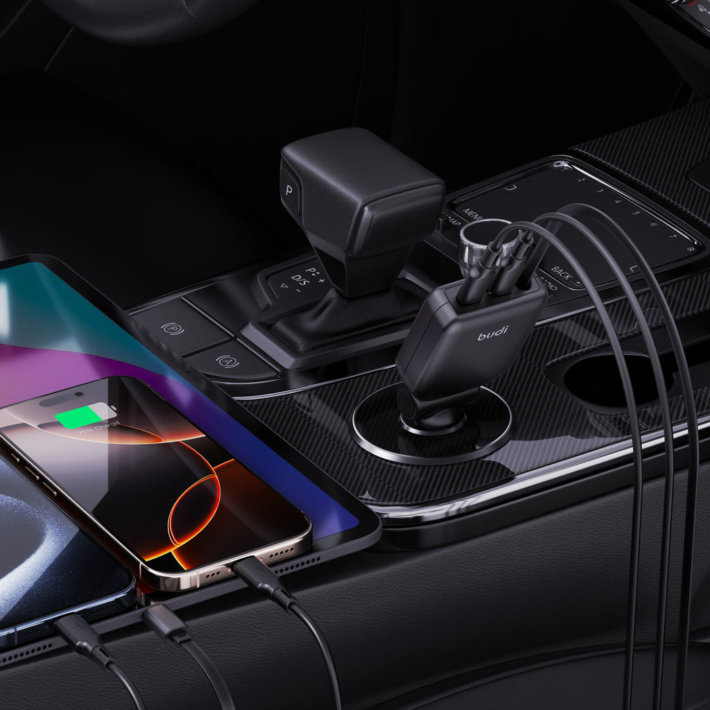 Budi Car Charger, 50W, 0.72m, Black (CC605B)