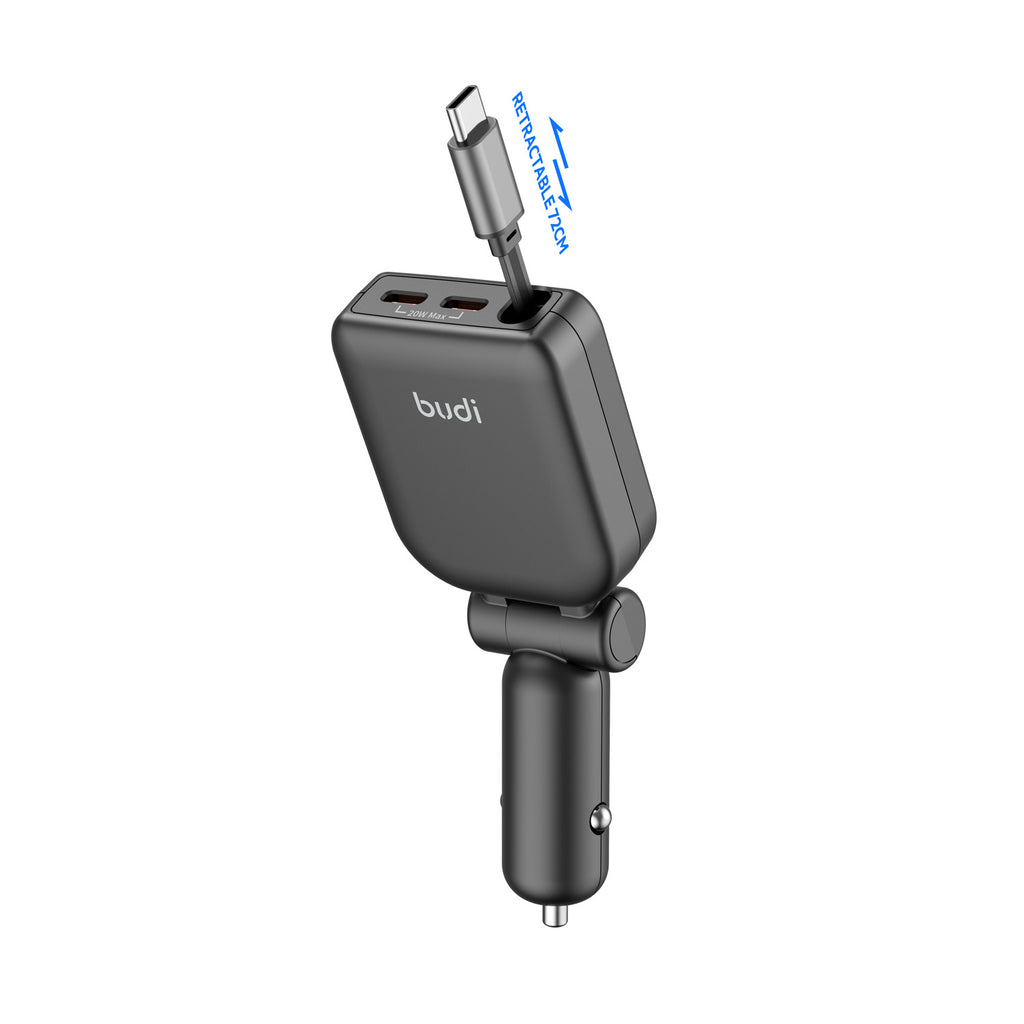 Budi Car Charger, 50W, 0.72m, Black (CC605B)