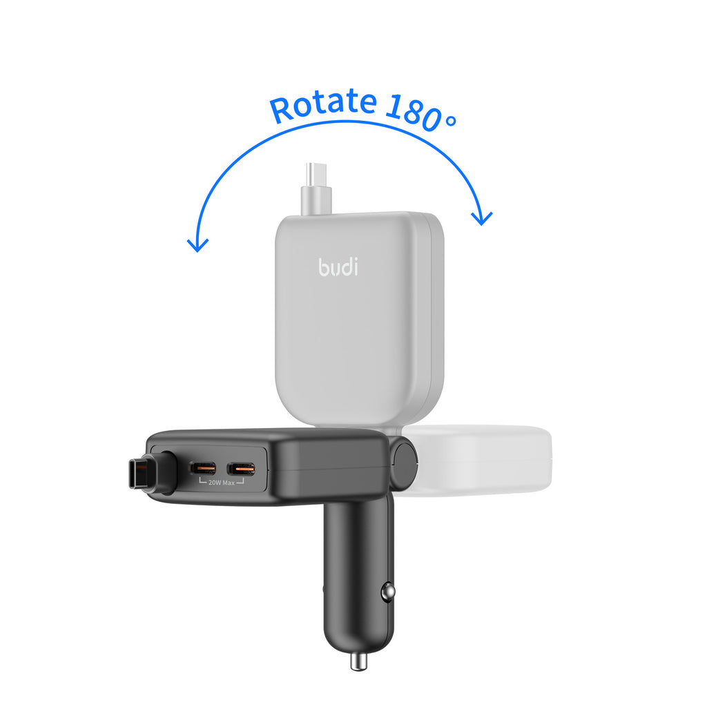 Budi Car Charger, 50W, 0.72m, Black (CC605B)