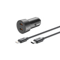 Budi USB-C to Lightning Car Charger, 33W, 1.2m, Black (CC622RTLB)