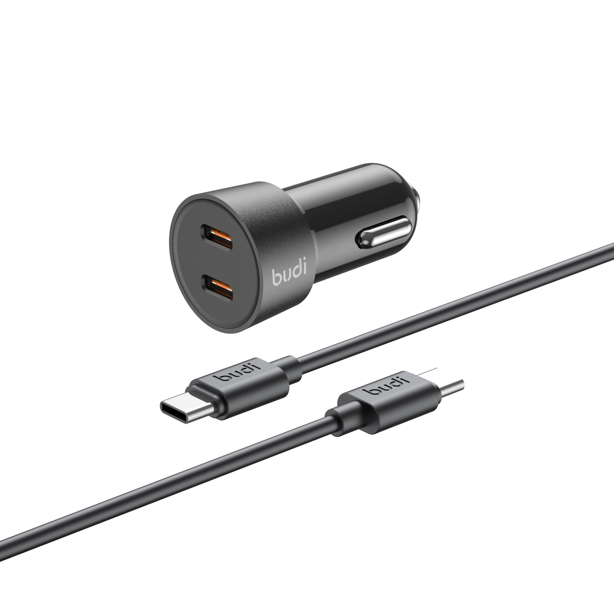 Budi USB-C to USB-C Car Charger, 33W, 1.2m, Black (CC622RTTB)