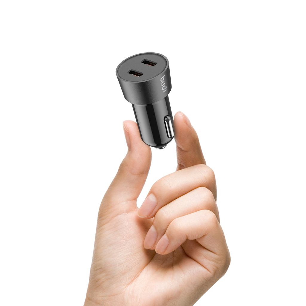 Budi USB-C to USB-C Car Charger, 33W, 1.2m, Black (CC622RTTB)
