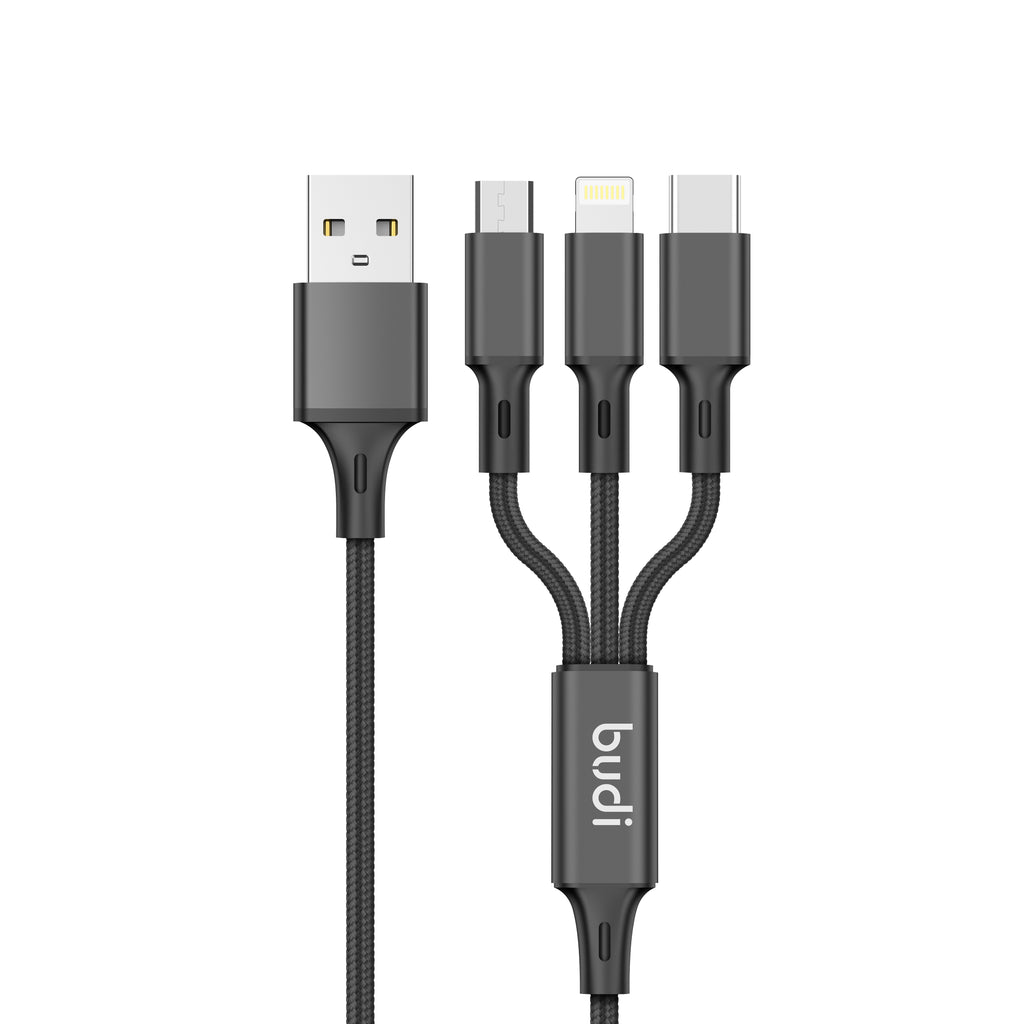 Budi 3-in-1 Car Charger, Black (CC627B)