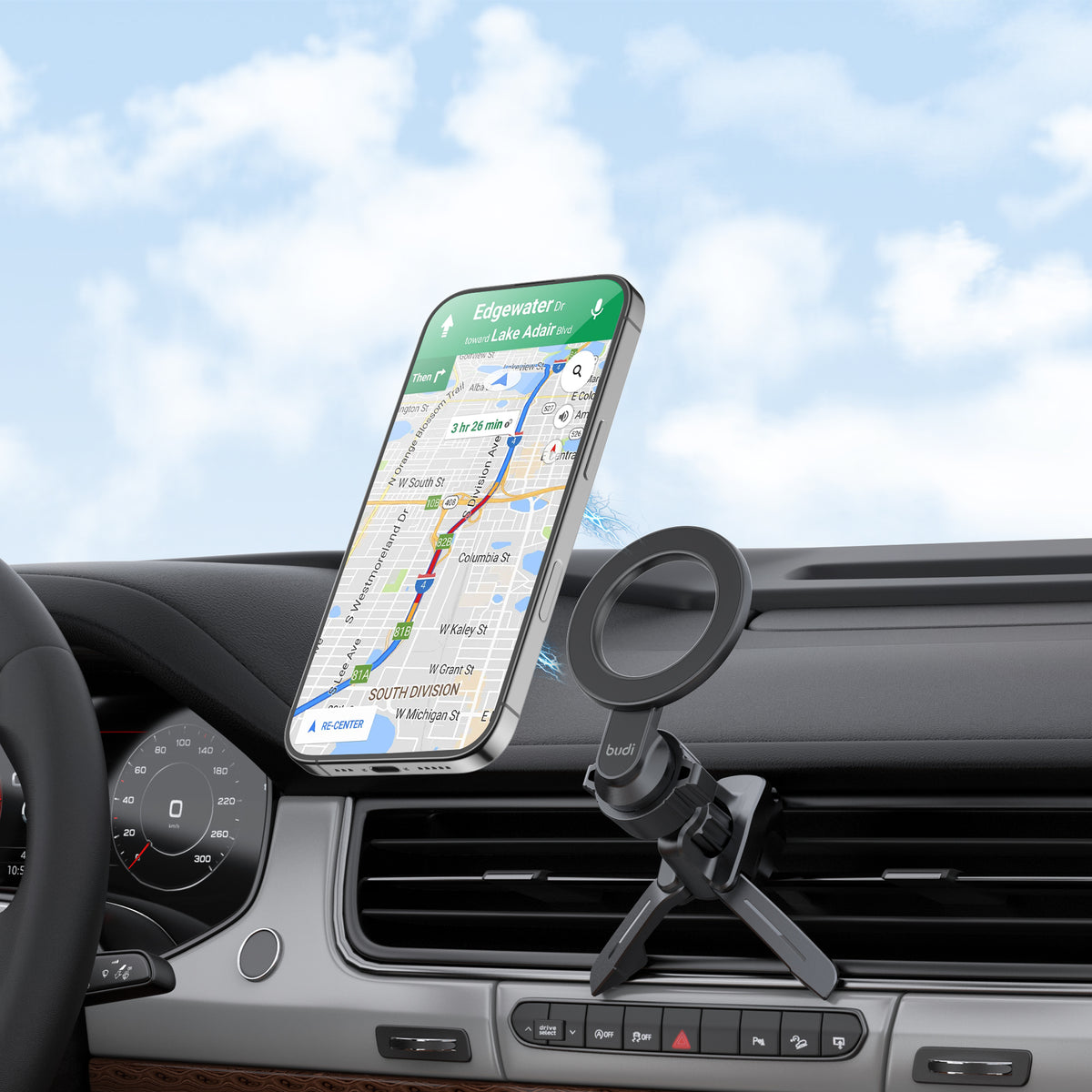 Budi Car Mount, Black (CM715B)