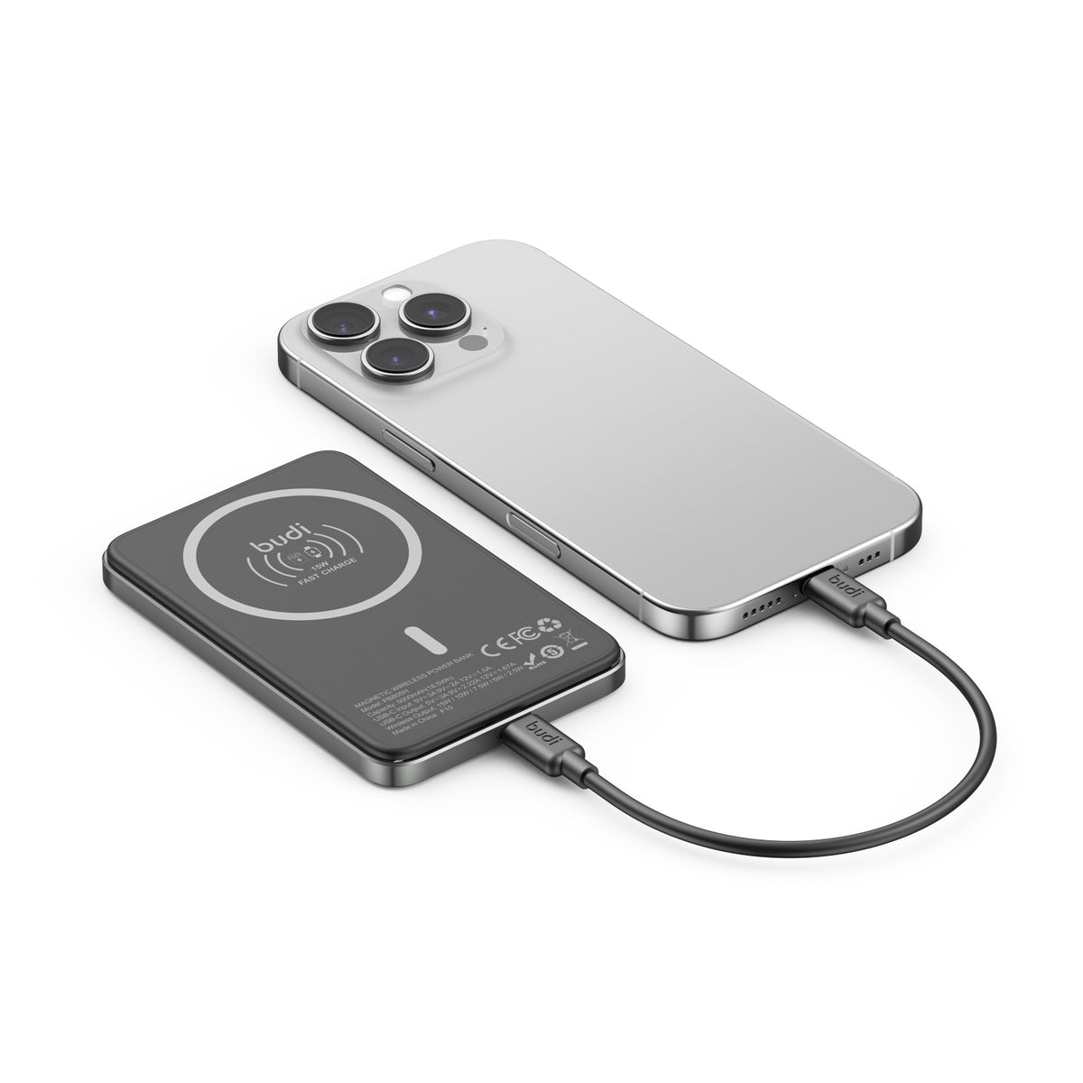 Budi USB-C to USB-C Power Bank, 20W, 5000 mAh, 0.2m, Black (PB805H)