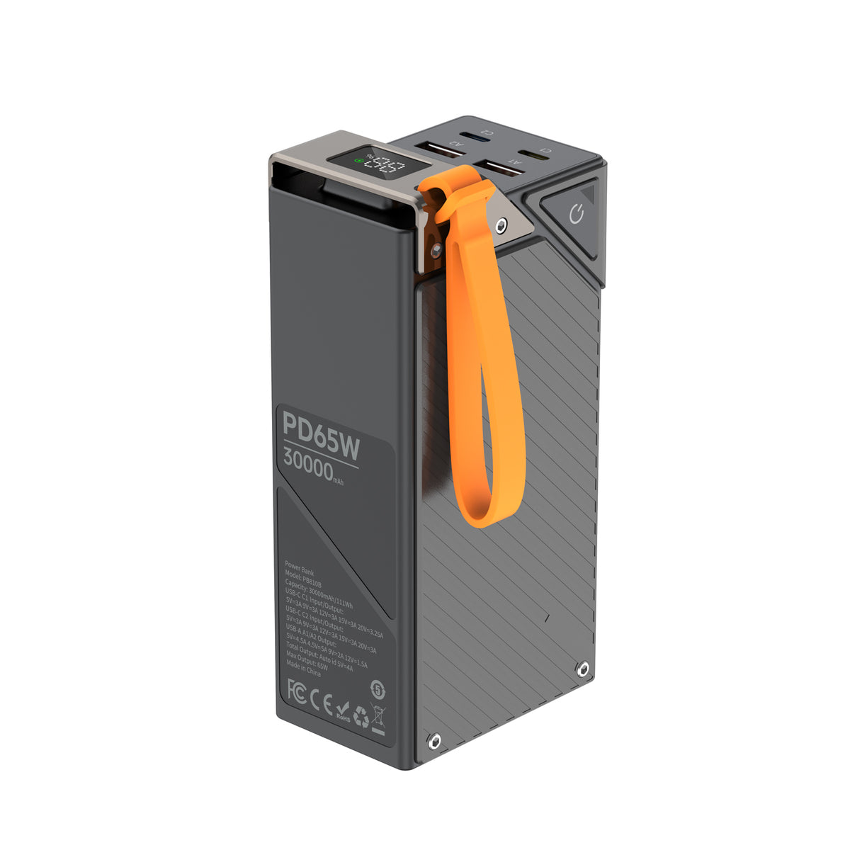 Budi Power Bank, 65W, 30000 mAh, Black (PB810B)