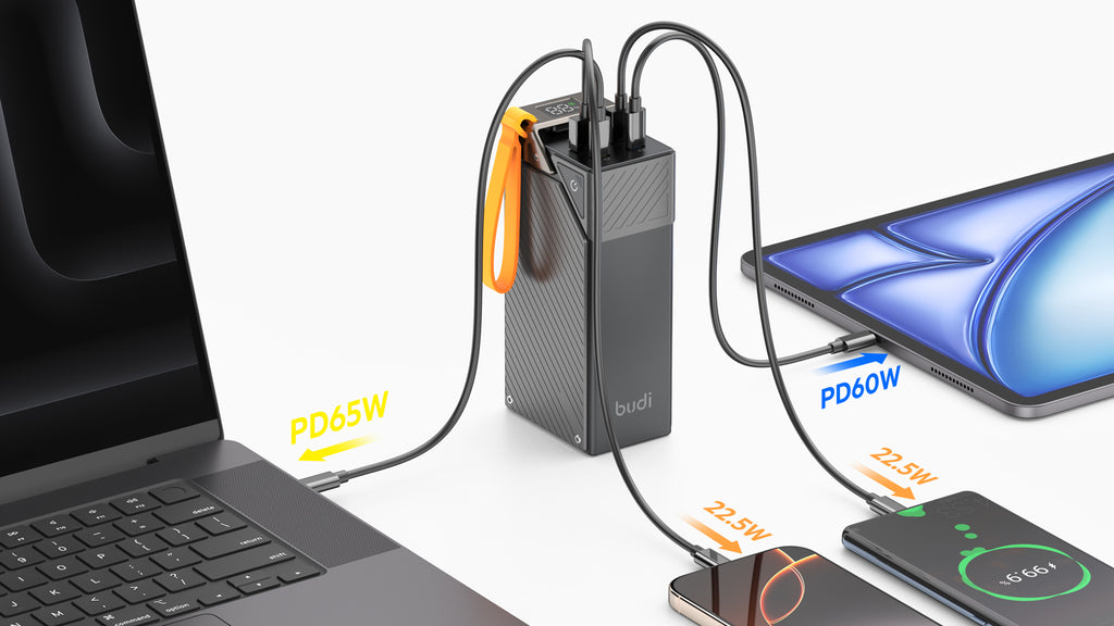 Budi Power Bank, 65W, 30000 mAh, Black (PB810B)