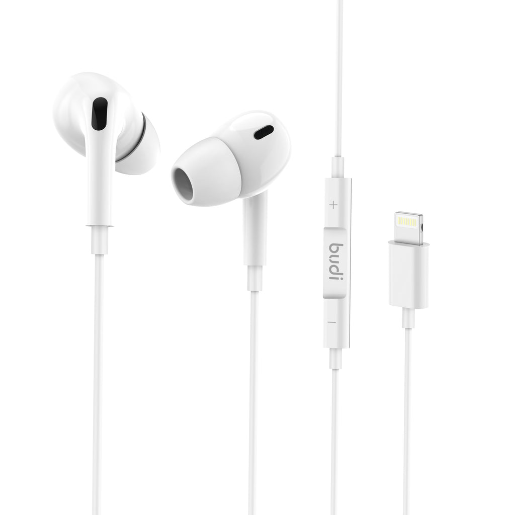 Budi Wired Earphones, Lightning, 1.2m, White (EP28LW)