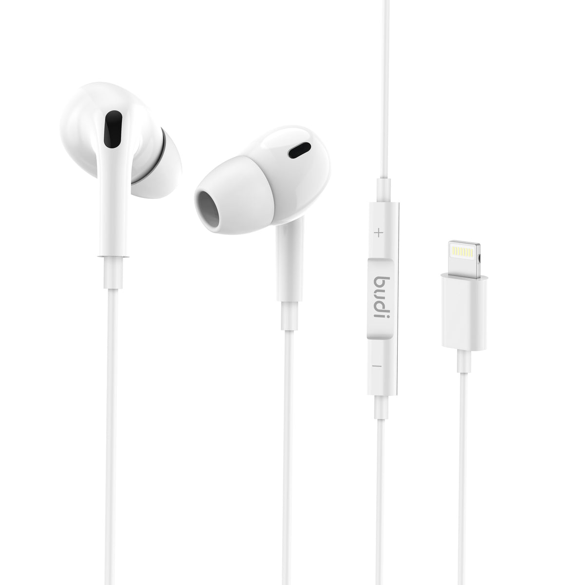 Budi Wired Earphones, Lightning, 1.2m, White (EP28LW)