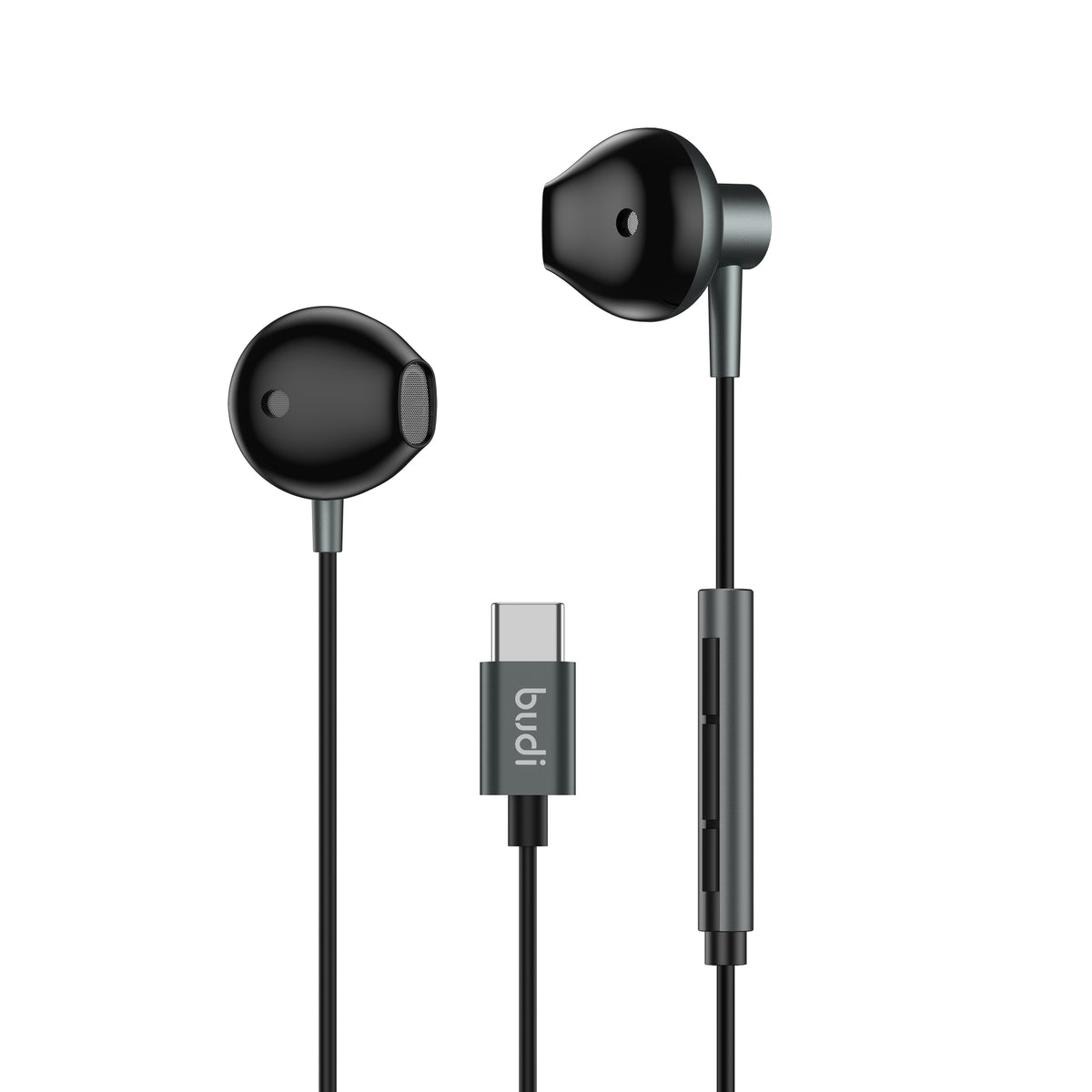Budi Wired Earphones, 1.2m, Black (EP29TB)