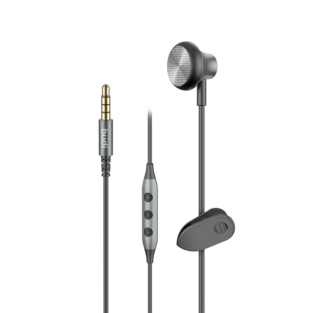 Budi Wired Earphones, 1.4m, Black (EP33TB)
