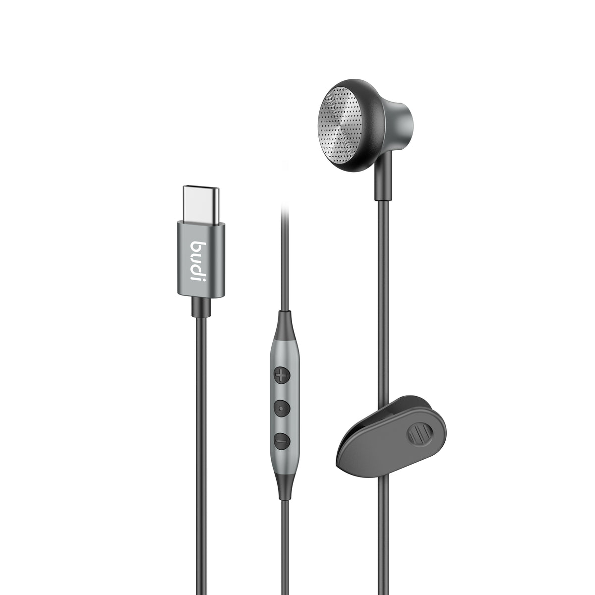 Budi Wired Earphones, 1.4m, Black (EP33TB)