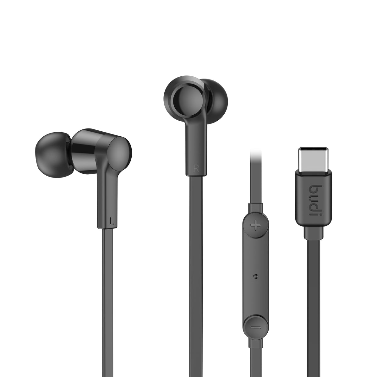 Budi Wired Earphones, 1.2m, Black/White (EP35T)