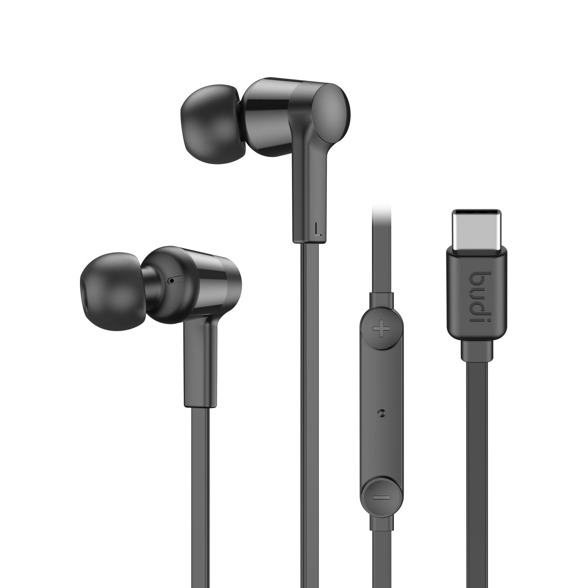 Budi Wired Earphones, 1.2m, Black/White (EP35T)