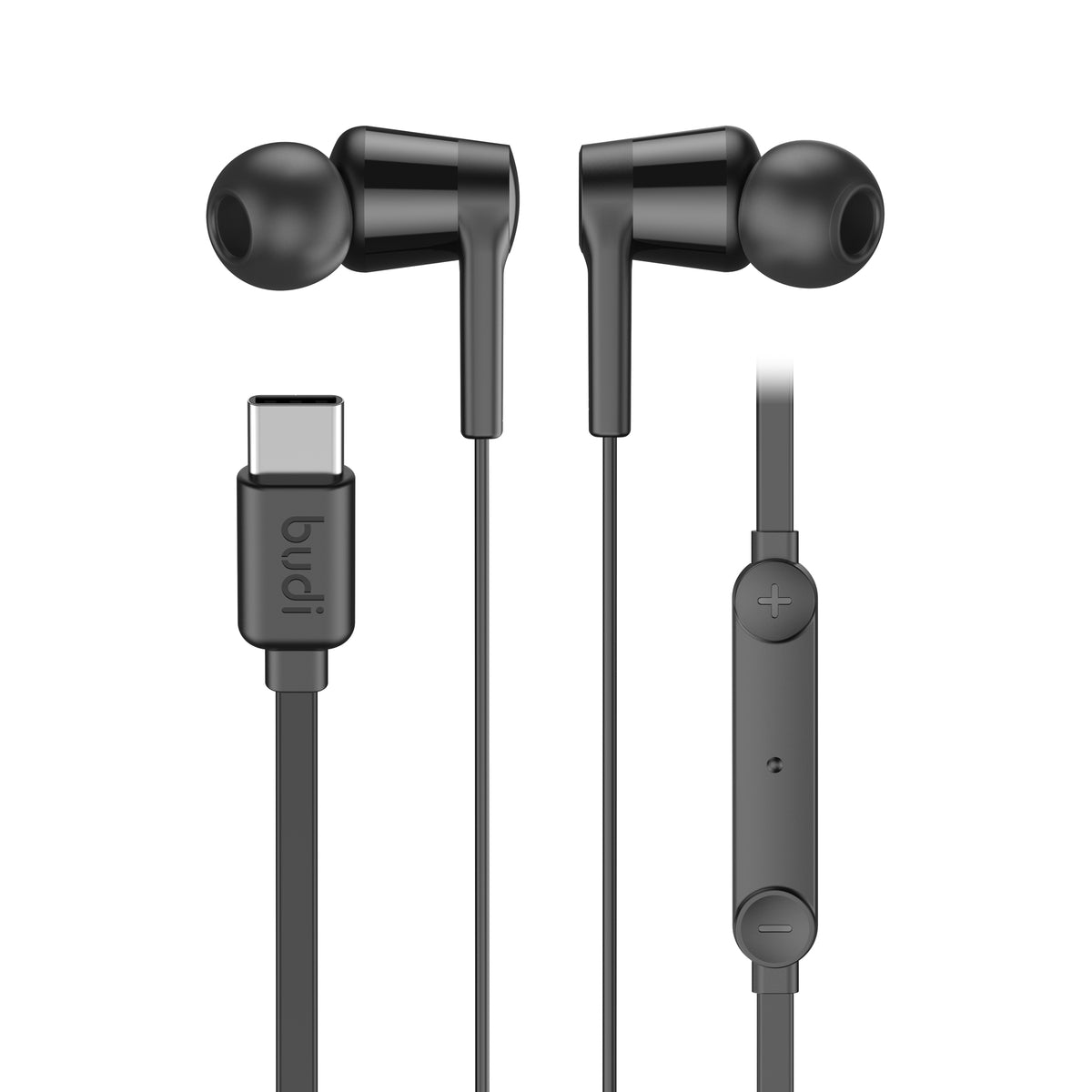 Budi Wired Earphones, 1.2m, Black/White (EP35T)