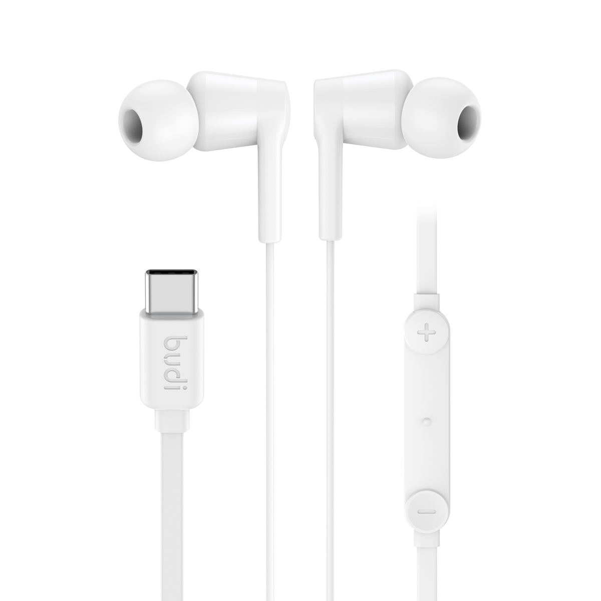 Budi Wired Earphones, 1.2m, Black/White (EP35T)
