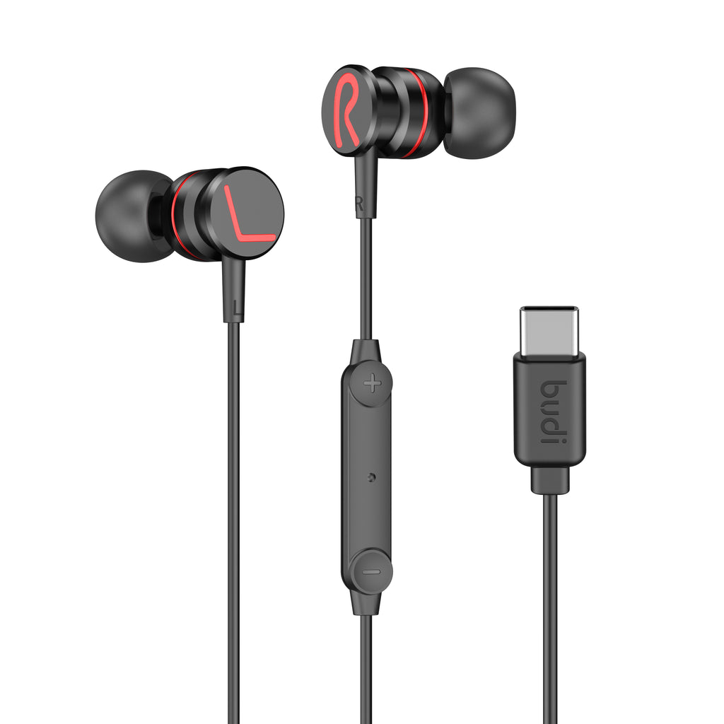 Budi Wired Earphones, 1.2m, Black (EP37TB)