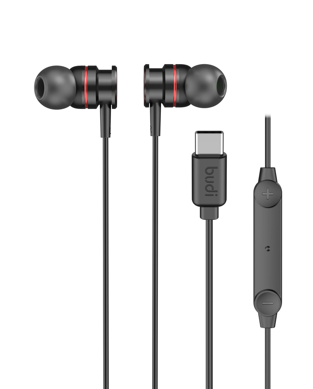 Budi Wired Earphones, 1.2m, Black (EP37TB)