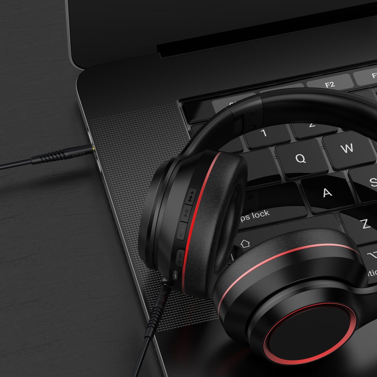 Budi Wireless Over-Ear Headphones, Black (EP50B)