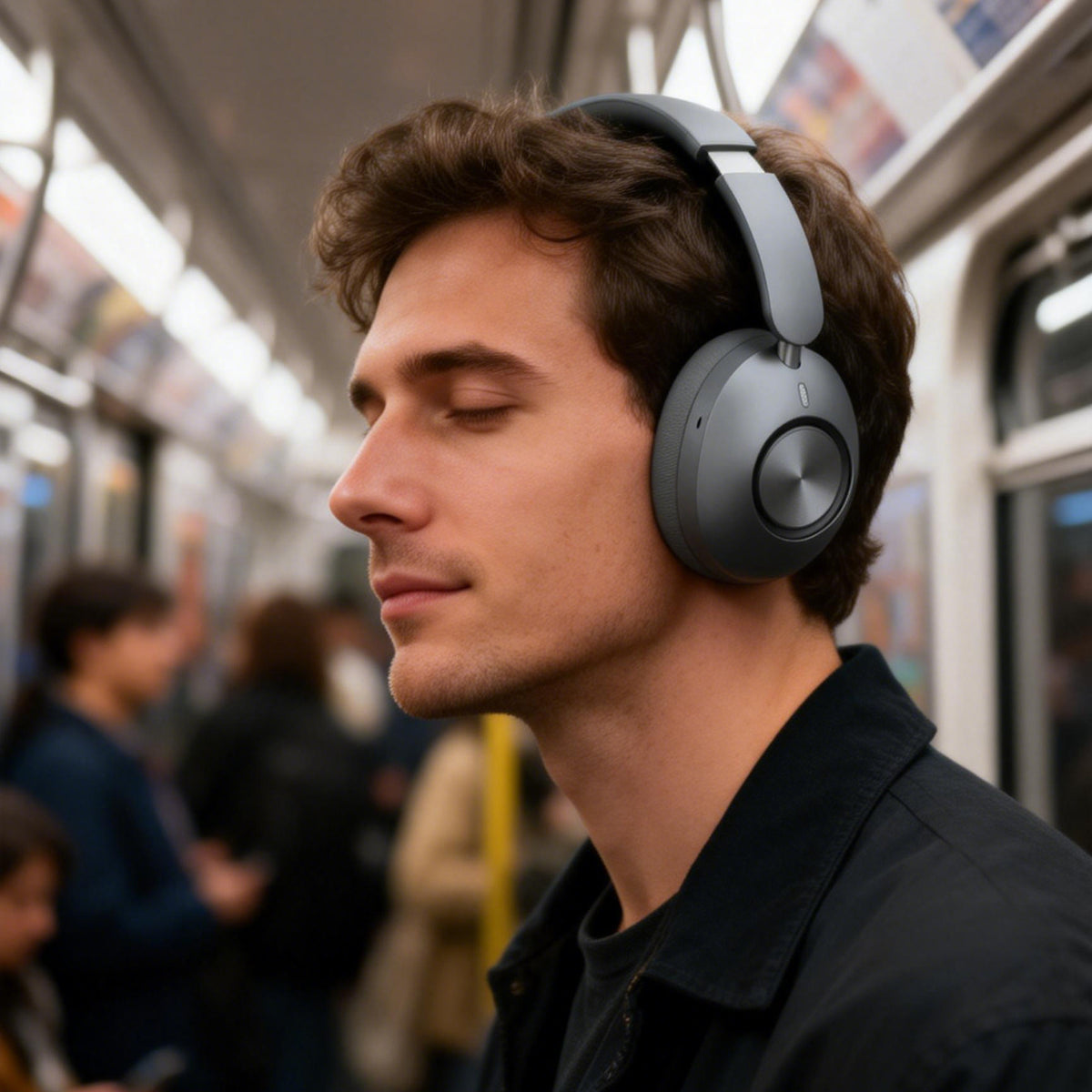 Budi Wireless Over-Ear Headphones, 500 mAh, Grey (EP57H)
