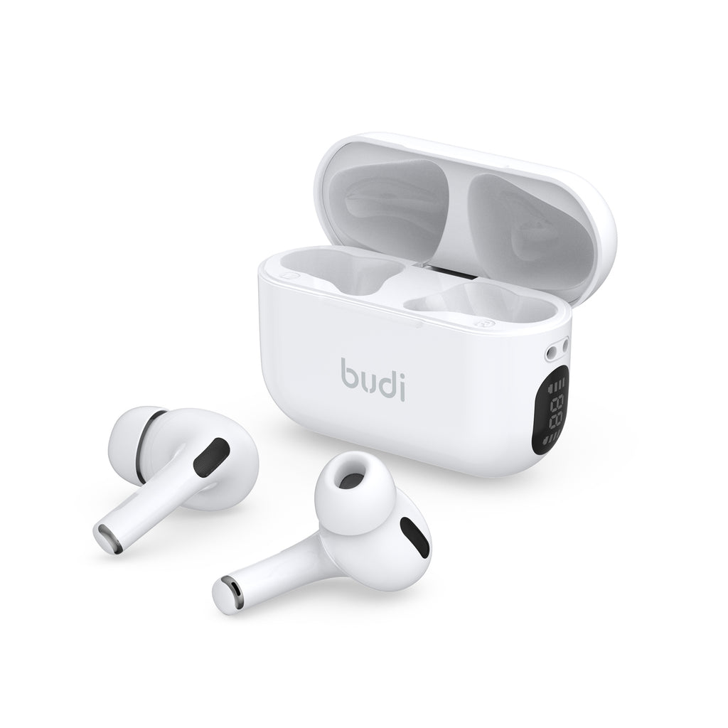 Budi Wireless Earphones, 300 mAh, 10m, White (EP75W)
