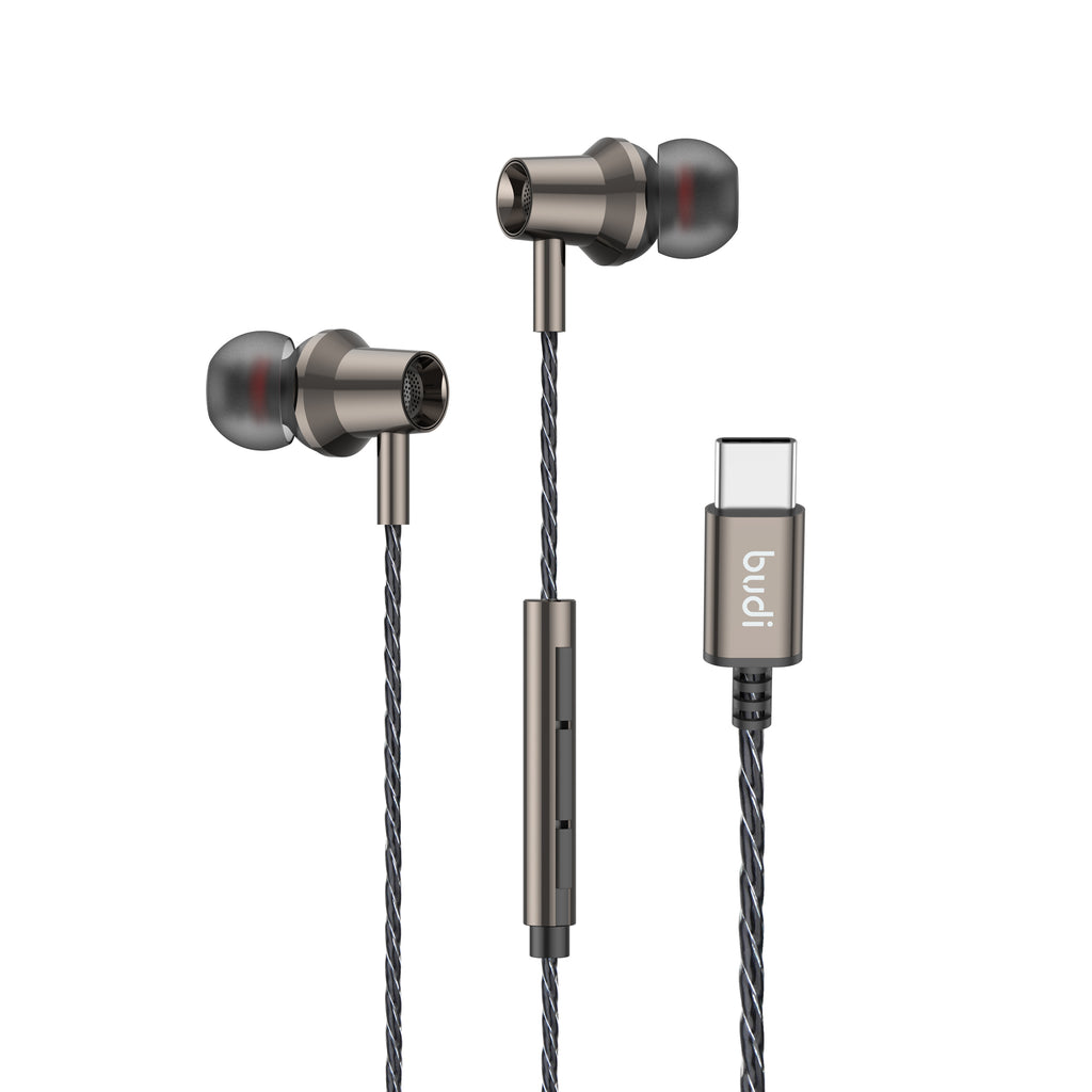 Budi Wired Earphones, 1.2m, Black (EP79TB)