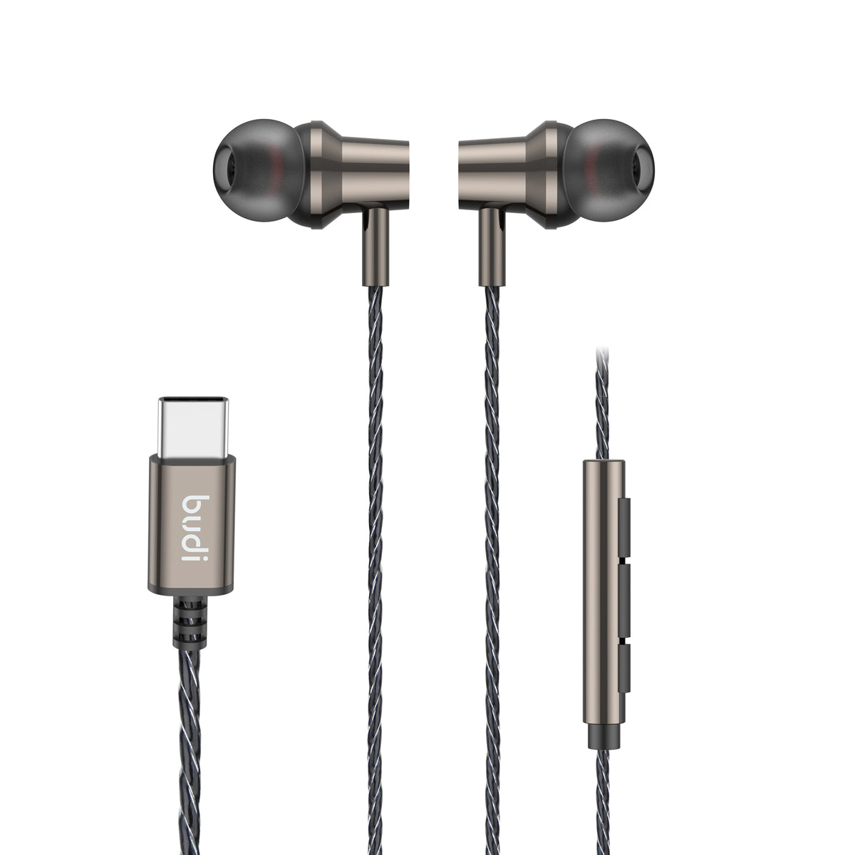 Budi Wired Earphones, 1.2m, Black (EP79TB)