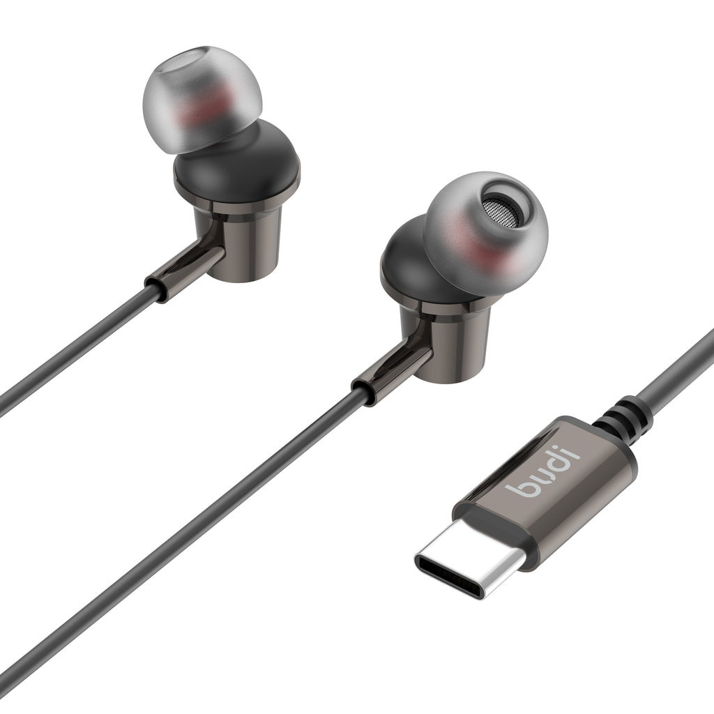 Budi Wired Earphones, 1.2m, Black (EP79TB)