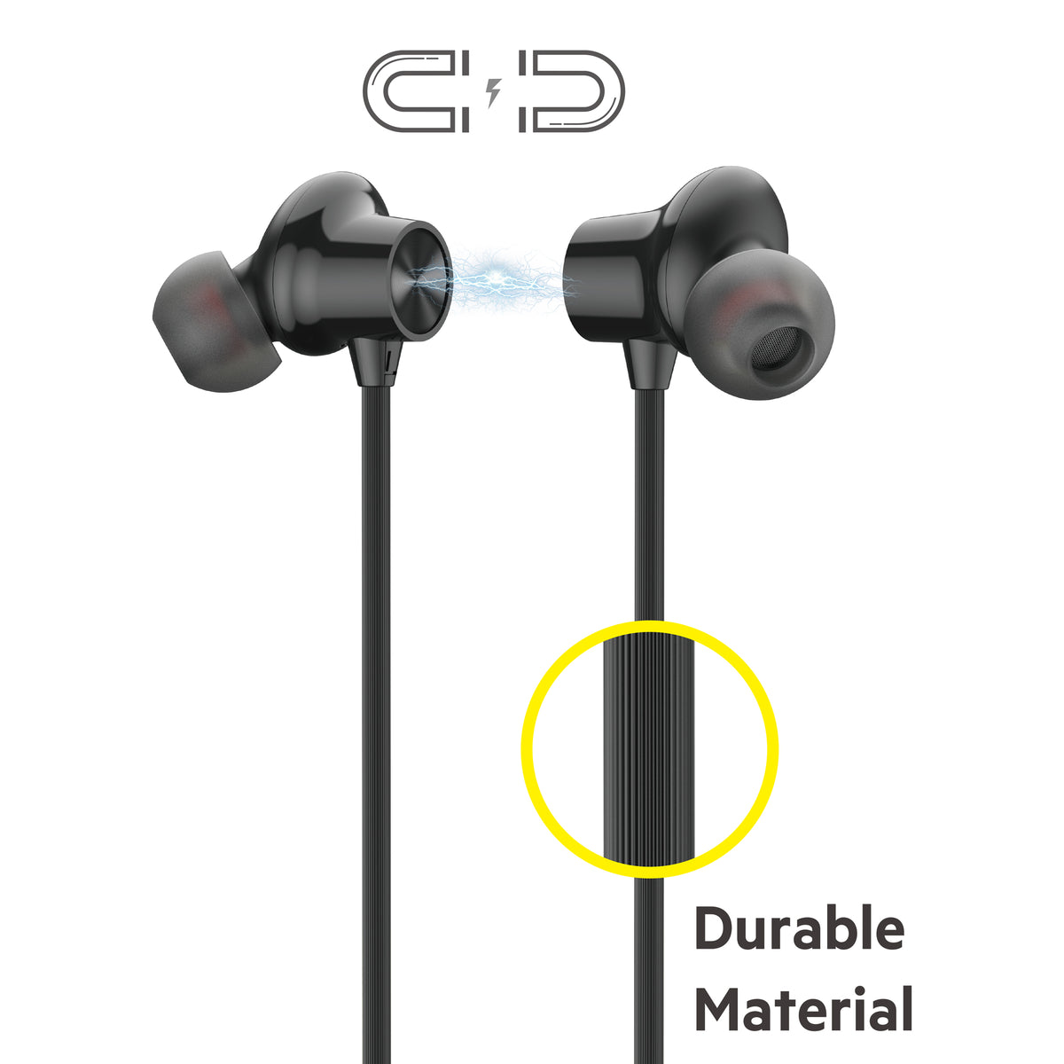 Budi Wireless Earphones, 115 mAh, 10m, Black (EP86B)
