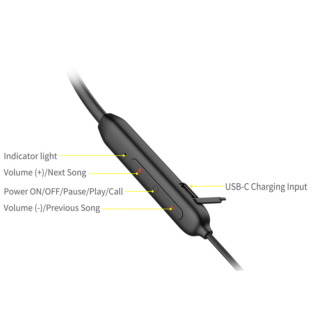 Budi Wireless Earphones, 115 mAh, 10m, Black (EP86B)