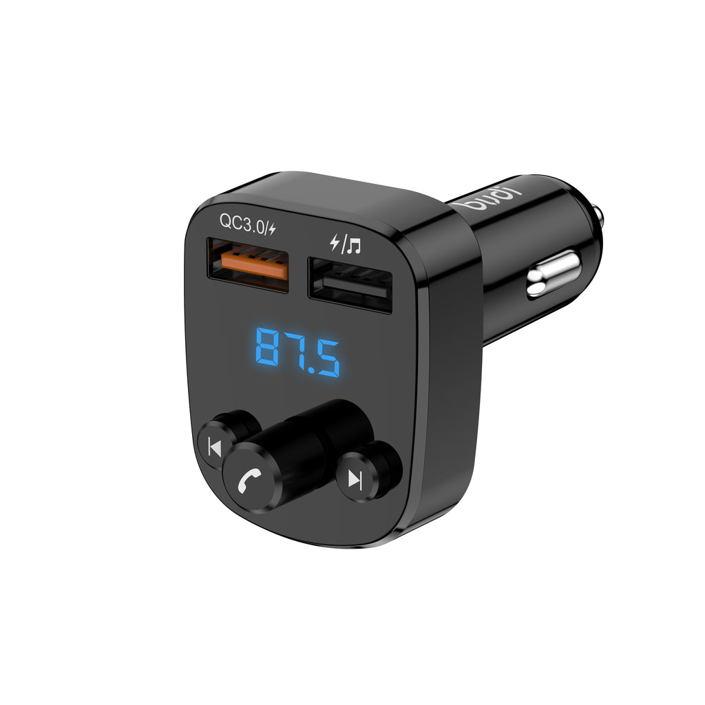 Budi Car Charger with FM Transmitter, 18W (CCT03B)