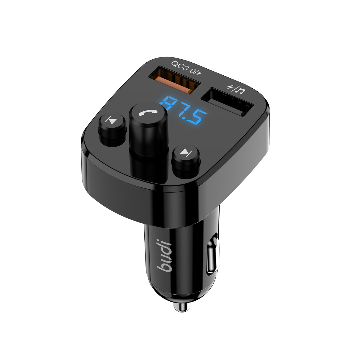 Budi Car Charger with FM Transmitter, 18W (CCT03B)